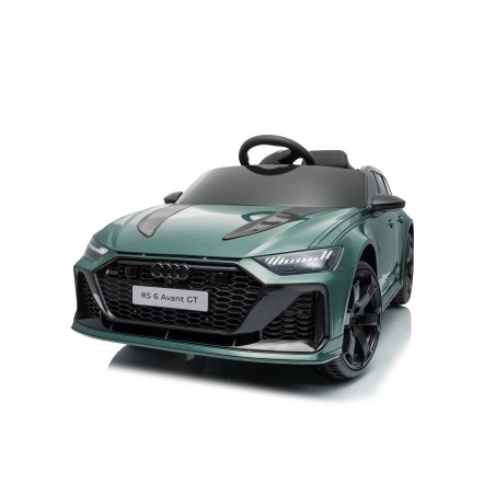 Auto Elettrica Bambini Audi RS6 Avant GT 12V VERDE 1-4 Anni Telecomando LED