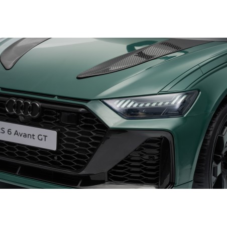 Auto Elettrica Bambini Audi RS6 Avant GT 12V VERDE 1-4 Anni Telecomando LED