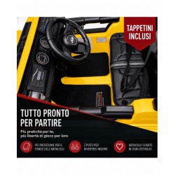 Auto Elettrica Bambini Jeep Wrangler Rubicon 12V Gialla Telecomando Full Optional