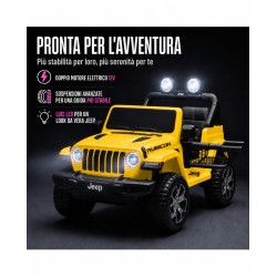 Auto Elettrica Bambini Jeep Wrangler Rubicon 12V Gialla Telecomando Full Optional