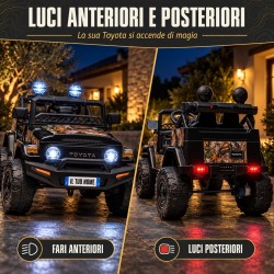 Auto Elettrica Bambini Toyota FJ Cruiser 12V Nera 1-4 Anni Telecomando Ruote Gomma