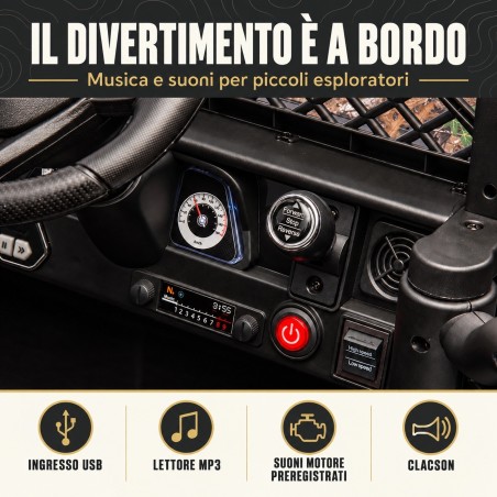 Auto Elettrica Bambini Toyota FJ Cruiser 12V Nera 1-4 Anni Telecomando Ruote Gomma