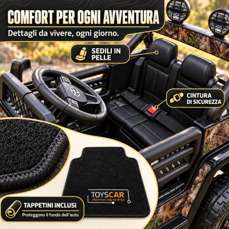Auto Elettrica Bambini Toyota FJ Cruiser 12V Nera 1-4 Anni Telecomando Ruote Gomma