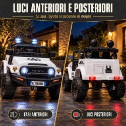 Auto Elettrica per Bambini Jeep Toyota Fj Cruiser 12V Ruote in Gomma Full Optional Sedile Pelle Porte Apribili Telecomando