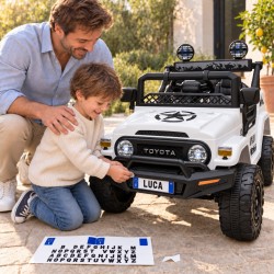 Auto Elettrica per Bambini Jeep Toyota Fj Cruiser 12V Ruote in Gomma Full Optional Sedile Pelle Porte Apribili Telecomando