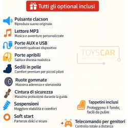 Auto Elettrica per Bambini Jeep Toyota Fj Cruiser 12V Ruote in Gomma Full Optional Sedile Pelle Porte Apribili Telecomando