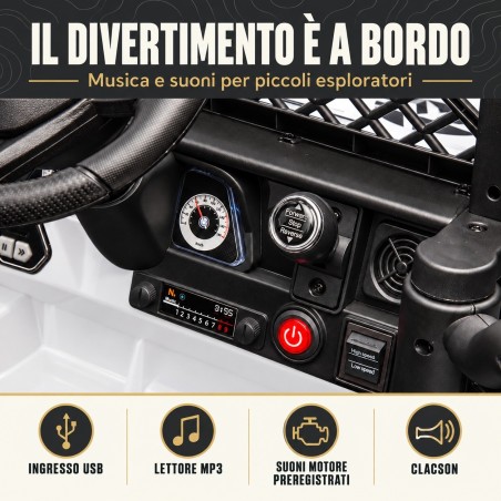 Auto Elettrica per Bambini Jeep Toyota Fj Cruiser 12V Ruote in Gomma Full Optional Sedile Pelle Porte Apribili Telecomando