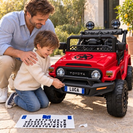 Auto Elettrica per Bambini Jeep Toyota Fj Cruiser 12V Ruote in Gomma Full Optional Sedile Pelle Porte Apribili Telecomando
