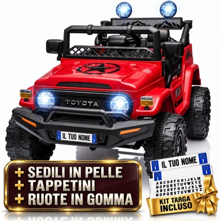 Auto Elettrica per Bambini Jeep Toyota Fj Cruiser 12V Ruote in Gomma Full Optional Sedile Pelle Porte Apribili Telecomando