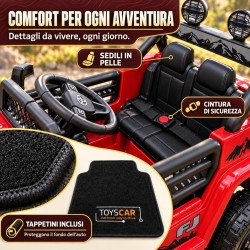 Auto Elettrica per Bambini Jeep Toyota Fj Cruiser 12V Ruote in Gomma Full Optional Sedile Pelle Porte Apribili Telecomando