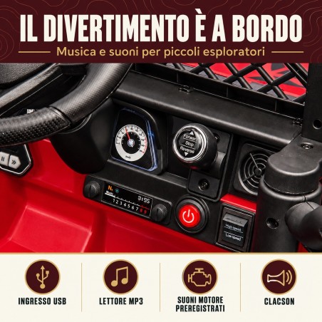Auto Elettrica per Bambini Jeep Toyota Fj Cruiser 12V Ruote in Gomma Full Optional Sedile Pelle Porte Apribili Telecomando
